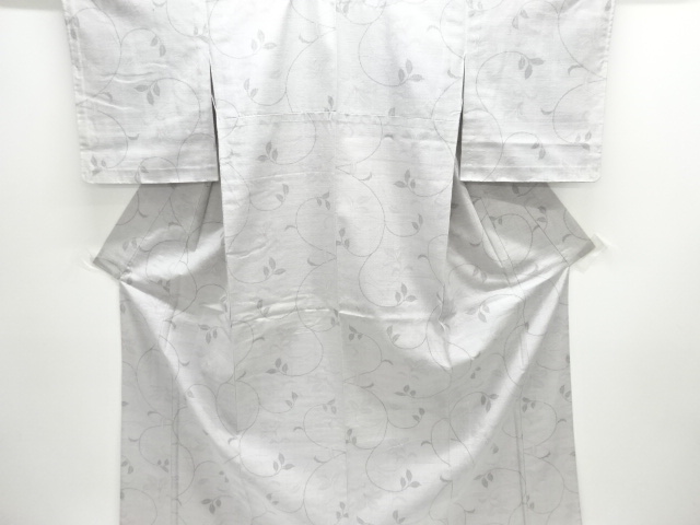 JAPANESE KIMONO / HITOE / TSUMUGI / UNUSED / WOVEN BRANCH FLOWER